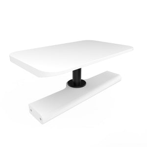 PRO LINE S Desk all White With Pullout - FREE Speaker Shelves Bundle