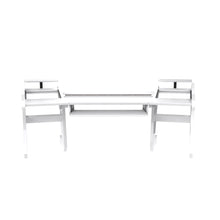 PRO LINE S Desk all White With Pullout - FREE Speaker Shelves OUTLET DEAL