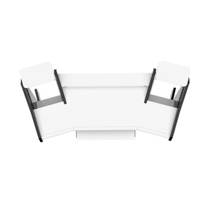 PRO LINE S Desk White With Pullout - FREE Speaker Shelves Bundle