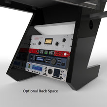 PRO LINE S Desk All Black & V Tower speaker stands and Pull Out option Bundle